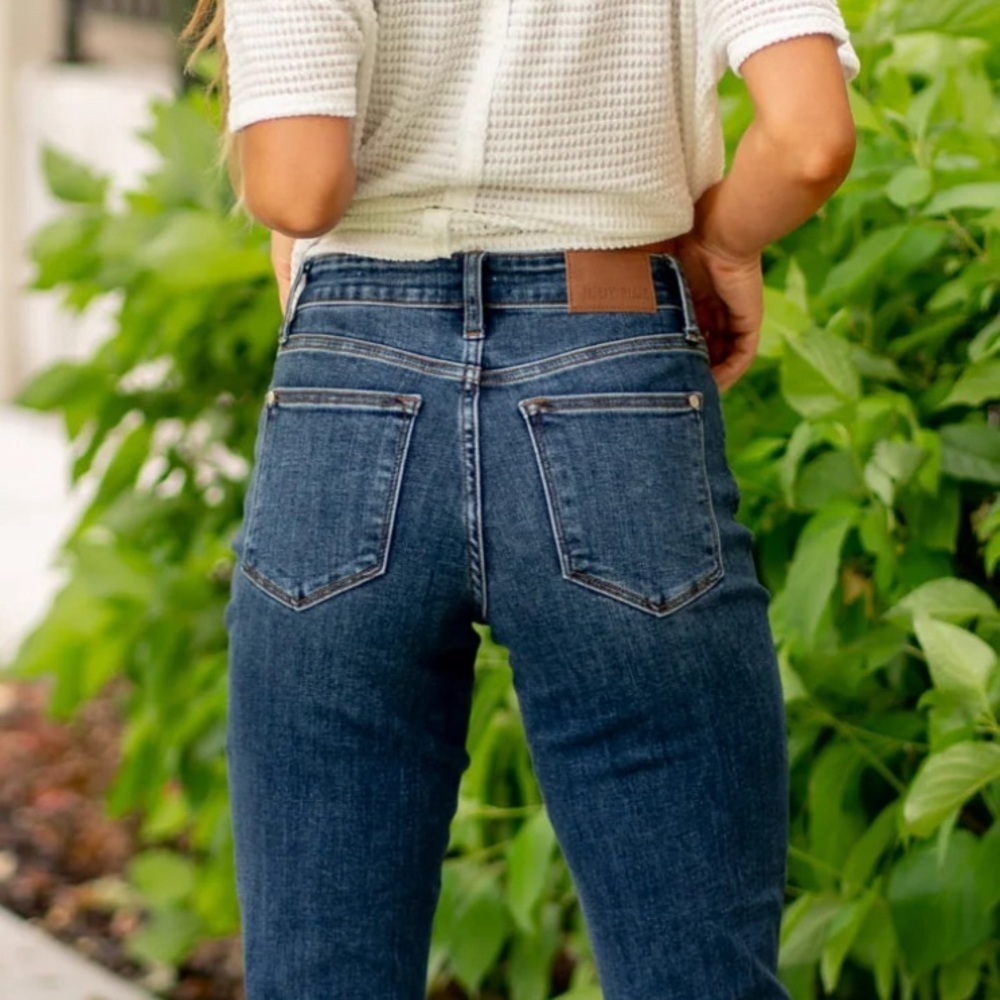 POL Blue Slim Fit Distressed Boyfriend Jeans Size Large -Free With $50 Purchase - Picture 5 of 12